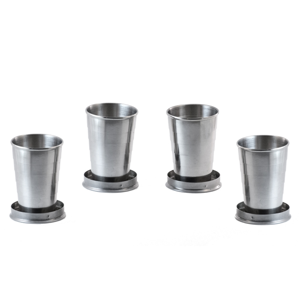 Perfect Pregame Collapsible Shot Glass Set - 4 Pack Stainless Steel Shot Glasses - Expandable Shot Glass Set, Cool Drinking Accessories - 2.5 Fluid oz