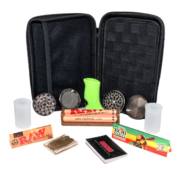 Stoner Kit With Rolling Machine - Perfect Pregame's Travel Case Bundle